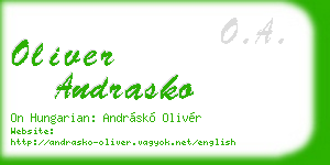 oliver andrasko business card
